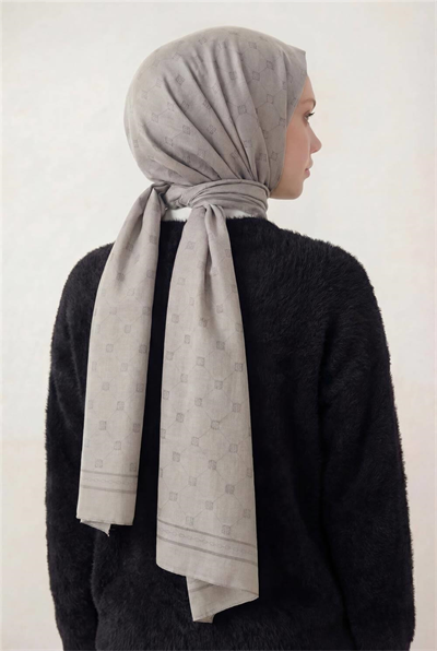 Pamuk Polyester Liva Şal Koyu Taş Nefes Alan Dokulu 90x200