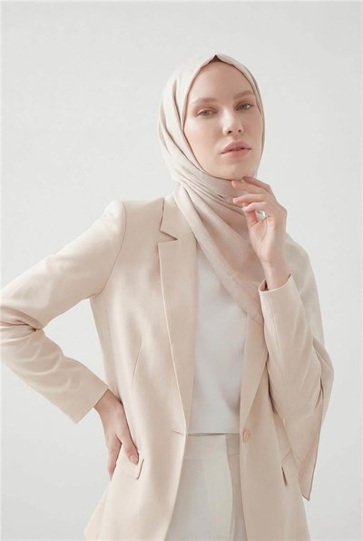 Pamuk Polyester Liva Şal Krem Nefes Alan Dokulu 90x200