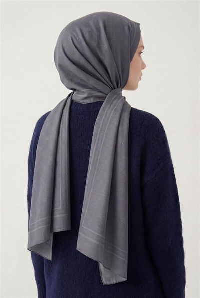 Pamuk Polyester Liva Şal Mavi Gri Nefes Alan Dokulu 90x200