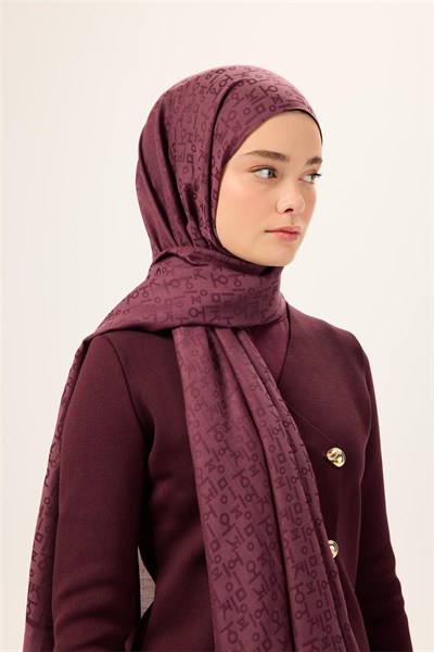 Pamuk Polyester Liva Şal Mürdüm Nefes Alan Dokulu 90x200