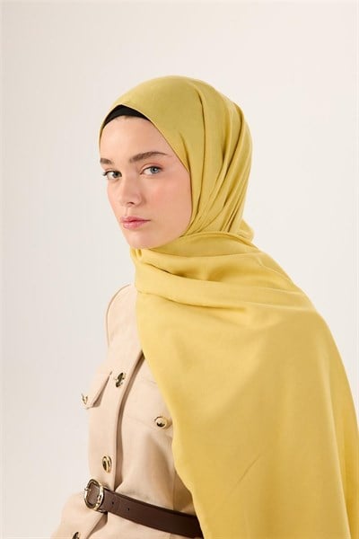 Pamuk Polyester Liva Şal Sarı Dokulu Nefes Alan Doğal Yapılı 90x200