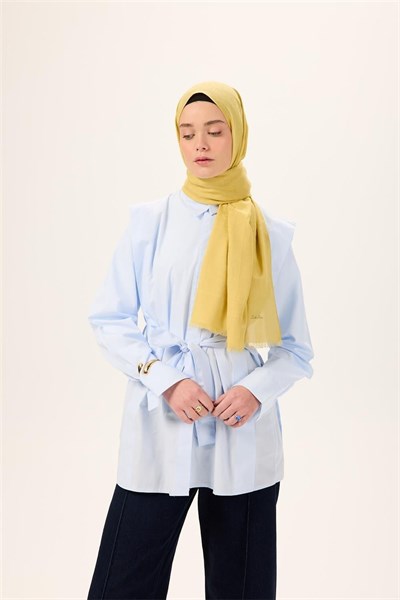 Pamuk Polyester Liva Şal Sarı Nefes Alan Dokulu 90x200