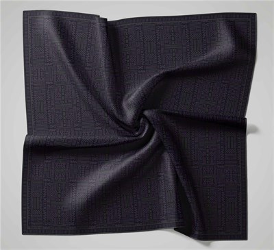 Pamuk Polyester Soft Eşarp Açık Gri Geometrik Desenli Kaymaz Dokulu Tok Duruşlu 90x90