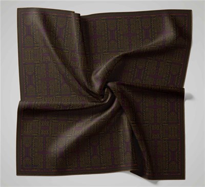 Pamuk Polyester Soft Eşarp Antrasit Geometrik Desenli Kaymaz Dokulu Tok Duruşlu 90x90