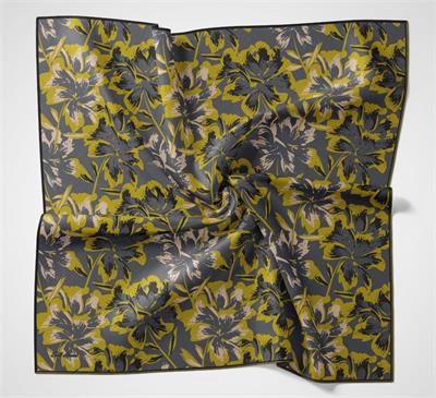 Pamuk Polyester Soft Eşarp Büyük Papatya Desen Vizon 90x90