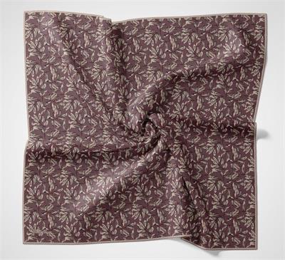 Pamuk Polyester Soft Eşarp Çiçek Desen Gül Kurusu 90*90
