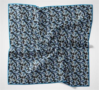 Pamuk Polyester Soft Eşarp Çiçek Desen Siyah 90*90