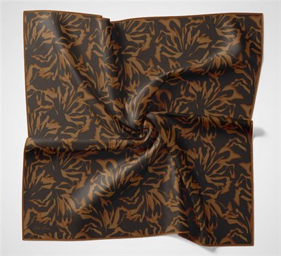 Pamuk Polyester Soft Eşarp Dumanlı Siyah Soyut Desenli Tok Duruşlu 90x90