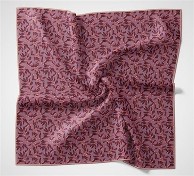 Pamuk Polyester Soft Eşarp Eflatun Çiçek Desenli Kaymaz Dokulu Tok Duruşlu 90x90