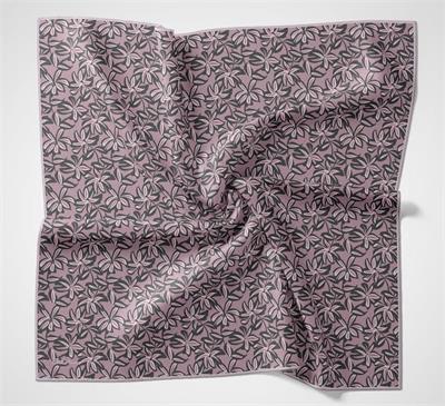 Pamuk Polyester Soft Eşarp Flora Desen Açık Pembe 90*90