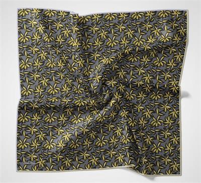 Pamuk Polyester Soft Eşarp Flora Desen Hardal 90*90