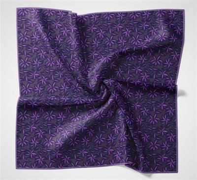 Pamuk Polyester Soft Eşarp Flora Desen Soluk Mor 90*90