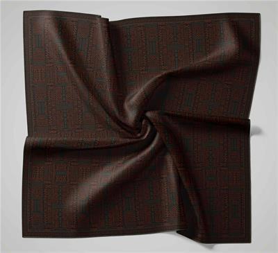 Pamuk Polyester Soft Eşarp Geometrik Desen Koyu Antrasit 90*90