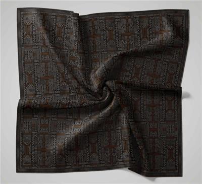 Pamuk Polyester Soft Eşarp Geometrik Desen Gri 90*90