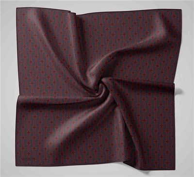Pamuk Polyester Soft Eşarp Geometrik Desen Kiremit 90x90