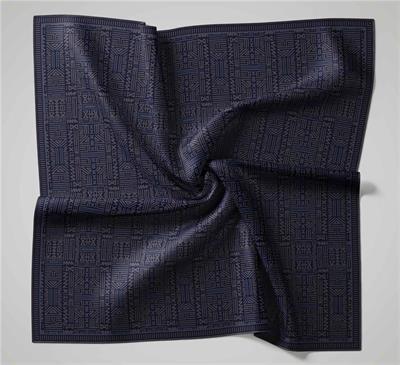 Pamuk Polyester Soft Eşarp Geometrik Desen Gece Mavisi 90*90