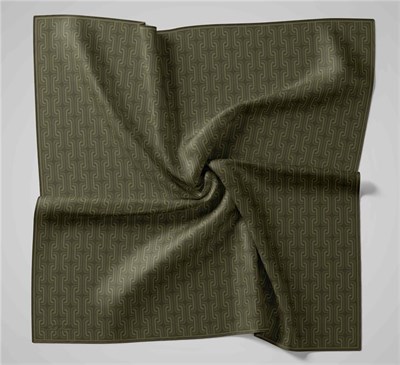 Pamuk Polyester Soft Eşarp Geometrik Desen Zümrüt Yeşili 90x90