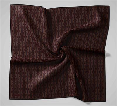 Pamuk Polyester Soft Eşarp Geometrik Desen Canlı Kırmızı 90x90