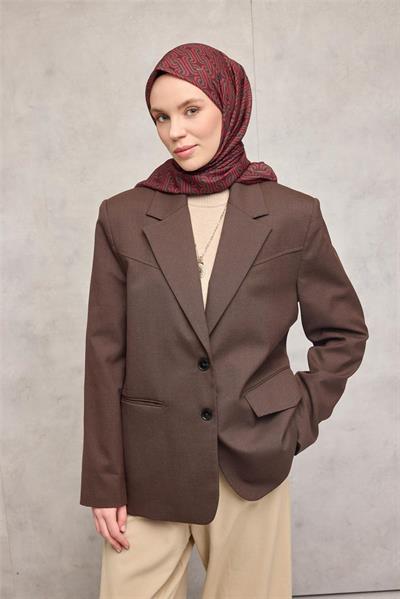 Pamuk Polyester Soft Eşarp Geometrik Desen Siyah 90x90