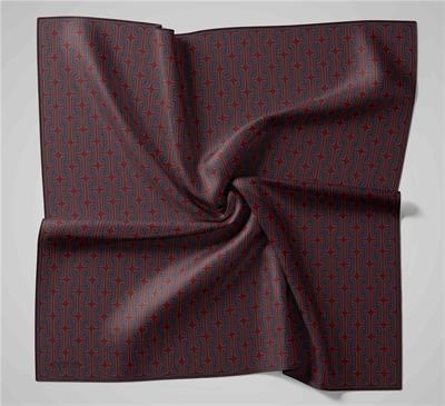 Pamuk Polyester Soft Eşarp Geometrik Desen Kiremit 90x90