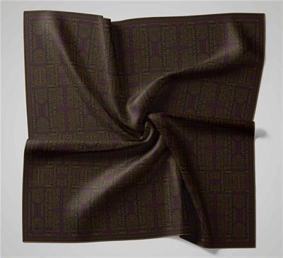 Pamuk Polyester Soft Eşarp Geometrik Desen Antrasit 90*90