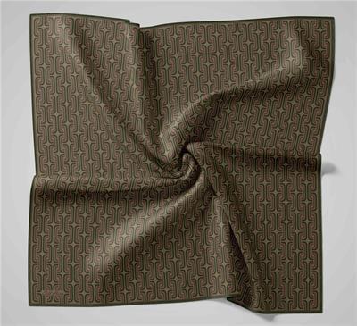 Pamuk Polyester Soft Eşarp Geometrik Desen Krem 90x90