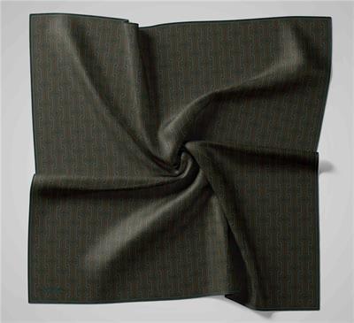 Pamuk Polyester Soft Eşarp Geometrik Desen Petrol Yeşili 90x90