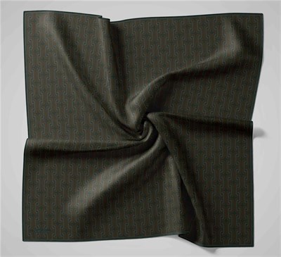 Pamuk Polyester Soft Eşarp Geometrik Desen Petrol Yeşili 90x90
