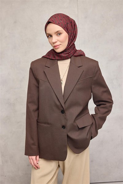 Pamuk Polyester Soft Eşarp Geometrik Desen Siyah 90x90