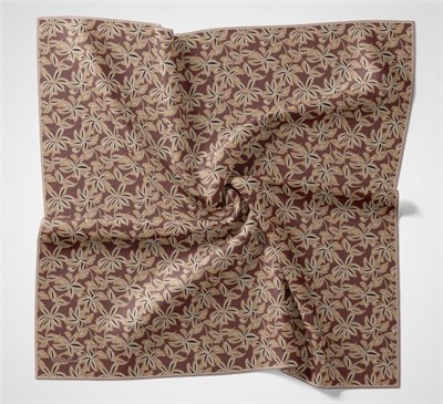 Pamuk Polyester Soft Eşarp Kiremit Flora Desenli Kaymaz Dokulu 90x90