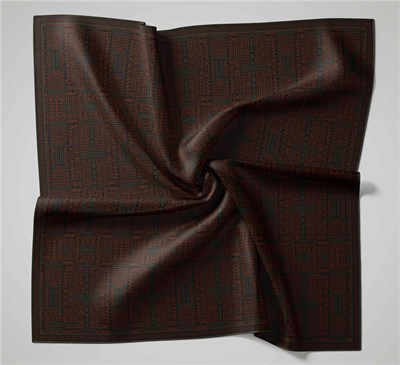 Pamuk Polyester Soft Eşarp Koyu Antrasit Geometrik Desenli Kaymaz Dokulu Tok Duruşlu 90x90