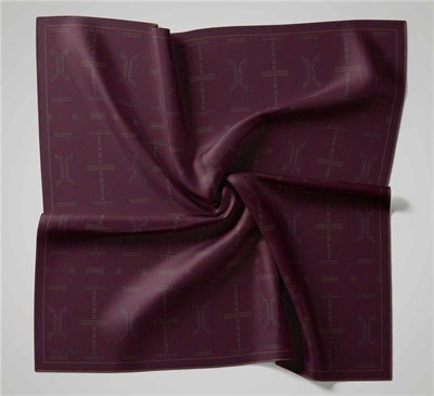 Pamuk Polyester Soft Eşarp Mor Geometrik Desenli Kaymaz Tok Duruşlu 90x90