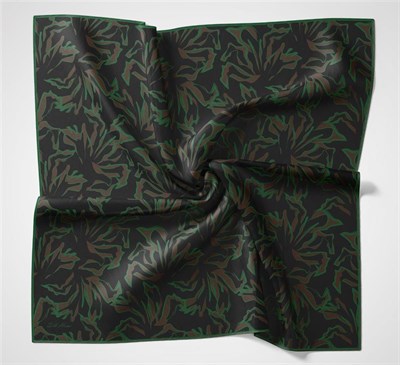 Pamuk Polyester Soft Eşarp Siyah Soyut Desenli Nefes Alan Hafif 90x90