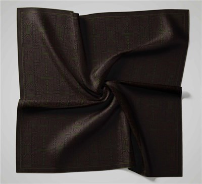 Pamuk Polyester Soft Eşarp Soluk Siyah Geometrik Desenli Kaymaz Dokulu Tok Duruşlu 90x90