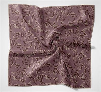 Pamuk Polyester Soft Eşarp Soyut Desen Gül Kurusu 90x90