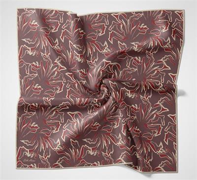 Pamuk Polyester Soft Eşarp Soyut Desen Lila 90x90