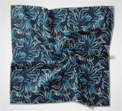 Pamuk Polyester Soft Eşarp Soyut Desen Lacivert 90x90