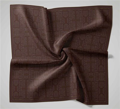 Pamuk Polyester Soft Eşarp Vişne Çürüğü Geometrik Desenli Kaymaz Tok Duruşlu 90x90