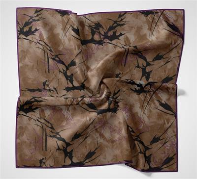 Pamuk Polyester Soft Eşarp Yaprak Desen 90*90