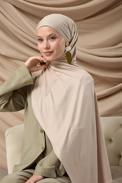 Premium Penye Şal 65002-10 Açık Vizon