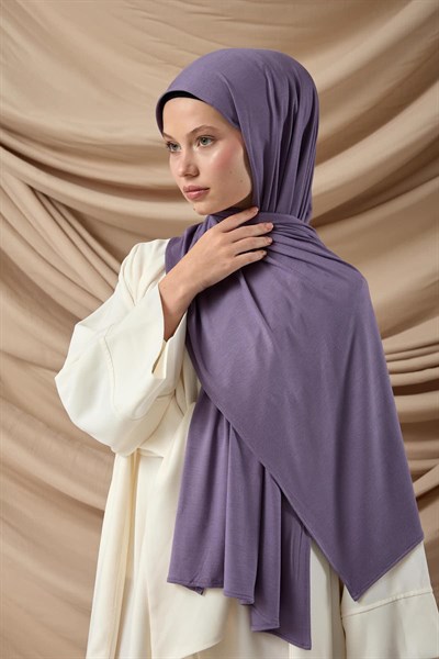 Premium Penye Şal 65002-18 Mürdüm