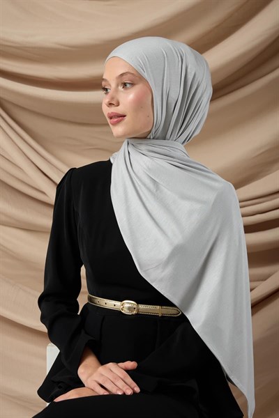 Premium Penye Şal 65002-28 Açık Gri