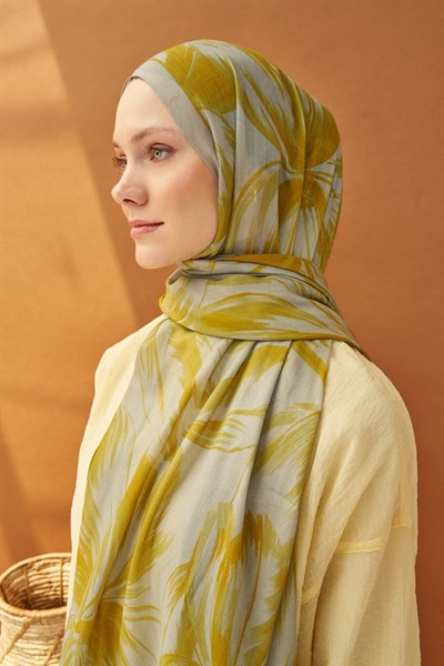 Riva Şal Tencel Bloom Gümüş