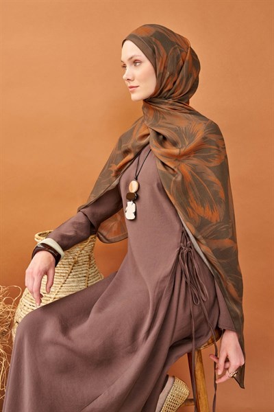 Riva Şal Tencel Bloom Kahverengi