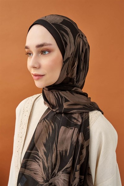 Riva Şal Tencel Bloom Siyah
