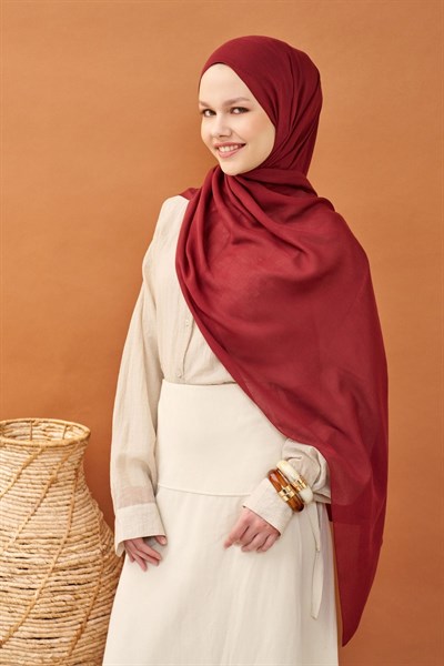 Riva Şal Tencel Bordo