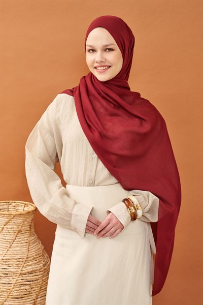 Riva Şal Tencel Bordo
