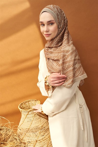 Riva Şal Tencel Boston Fern  Vizon