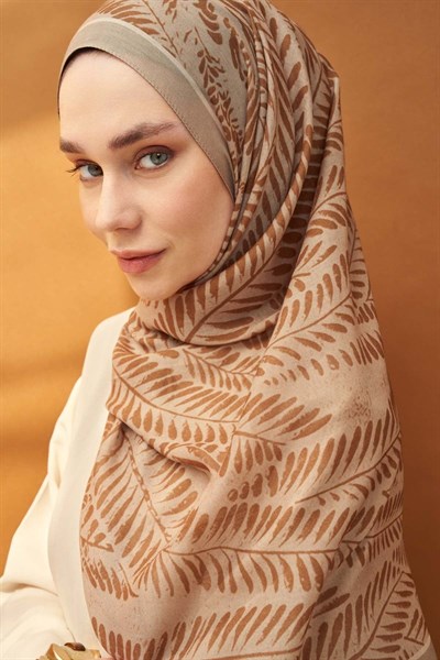 Riva Şal Tencel Boston Fern  Vizon