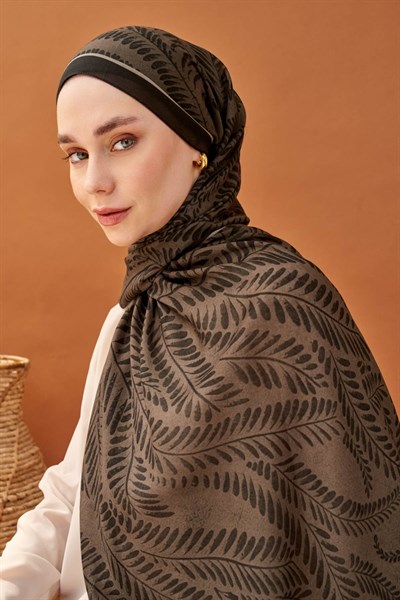 Riva Şal Tencel Boston Fern Koyu Vizon